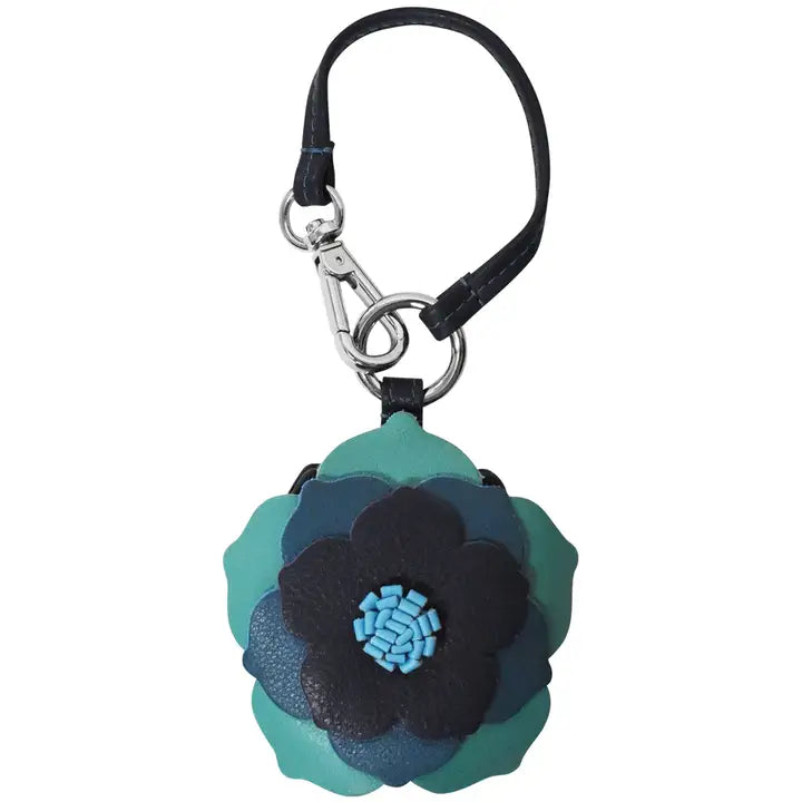 Leather Flower Hat Clip Bag Charm-Serenity Multi