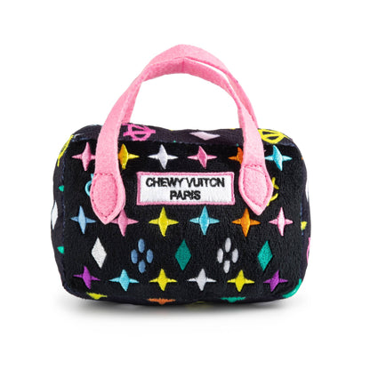 Haute Diggity Dog - Black Monogram Chewy Vuiton Handbag Squeaker Dog Toy: Small / Mini
