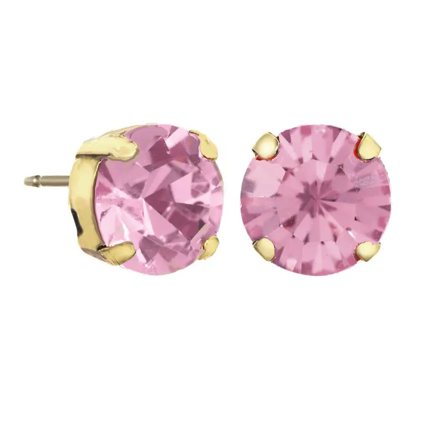 The Basics Studs In Antique Gold And Violet