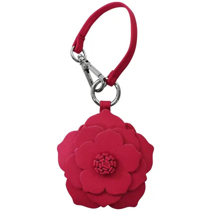 Genuine Leather Hat Clip Bag Charm-Indian Pink