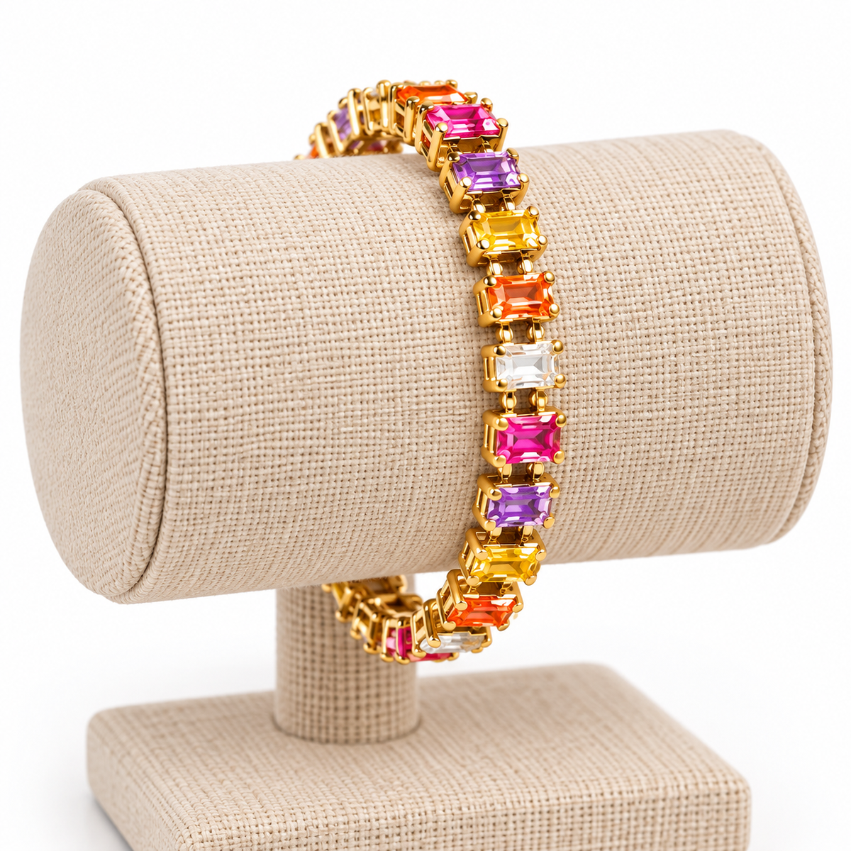 Baguette Pink Crystal Bracelet