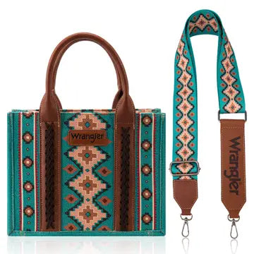 Wrangler Southwestern Print Small Canvas Tote/Crossbody