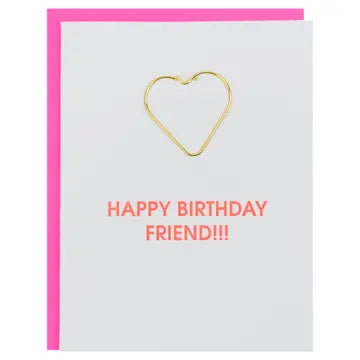 Chez Gagne Greeting Cards - Birthday Paper Clip Letterpress Card