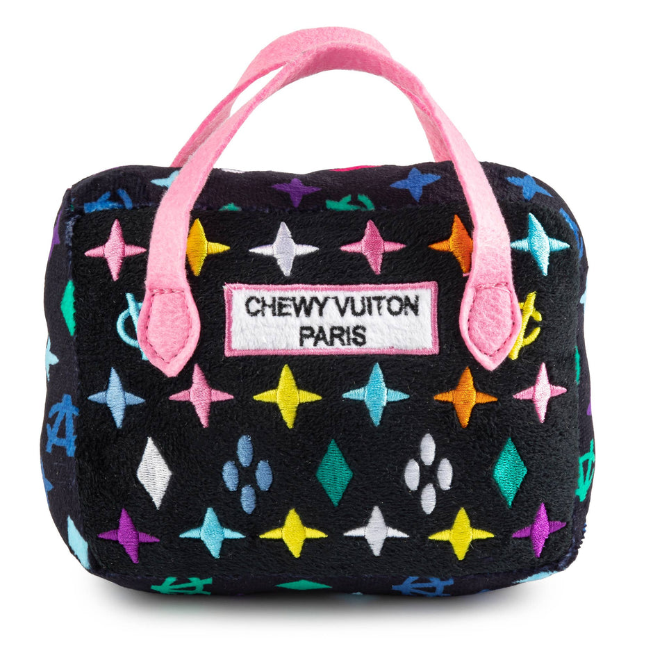 Haute Diggity Dog - Black Monogram Chewy Vuiton Handbag Squeaker Dog Toy: Small / Mini