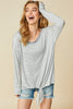 Long Sleeve Pin Stripe Front Tie Top