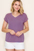 V-Neck Short Sleeve Striped Top