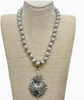 12MM Pendant on Faux Navajo Pearl Necklace
