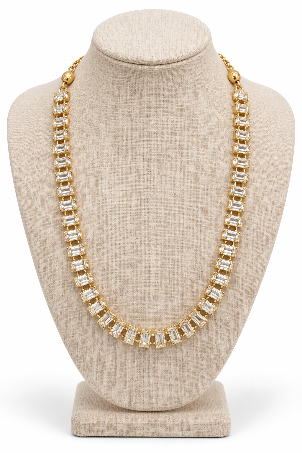 Baguette Clear Crystal Necklace