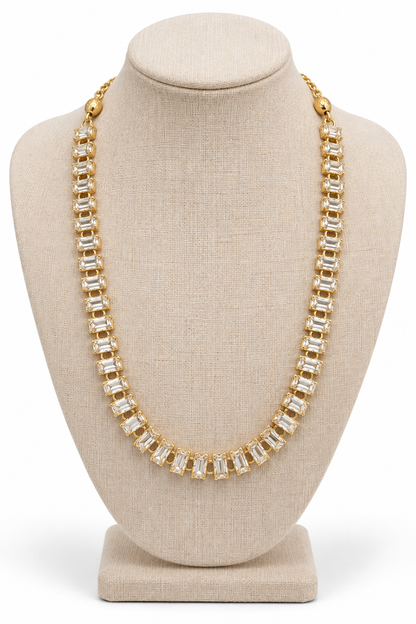 Baguette Clear Crystal Necklace