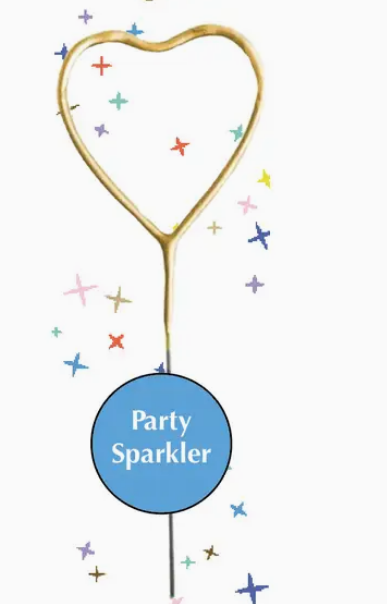 Gold Party Sparkler Heart