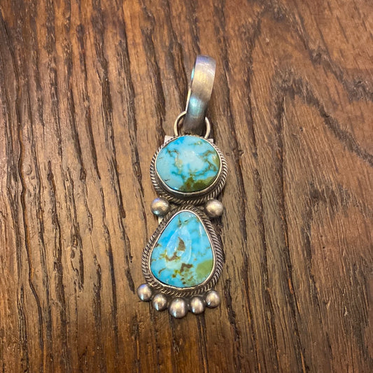 Dave Skeets Navajo Kingman Turquoise Pendant