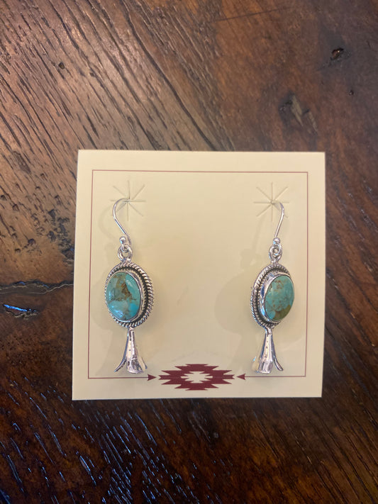 Hada Collection Sterling Silver Kingman Turquoise Earrings