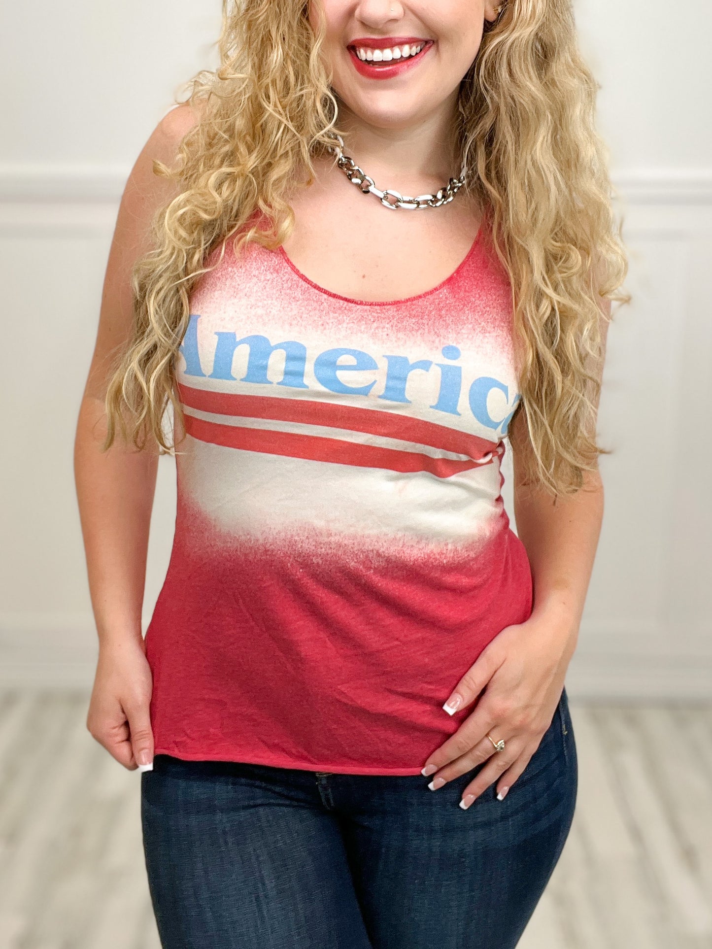 America Red Tank Graphic Tee