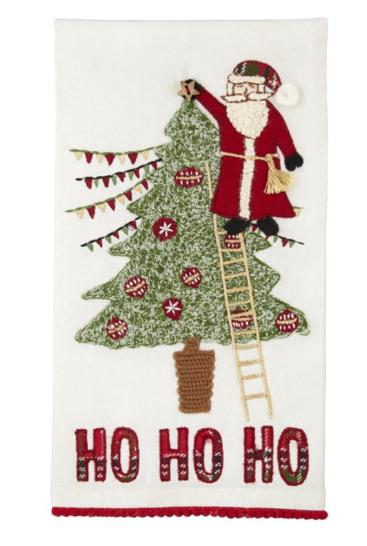 Christmas Embroidered Tea Towel