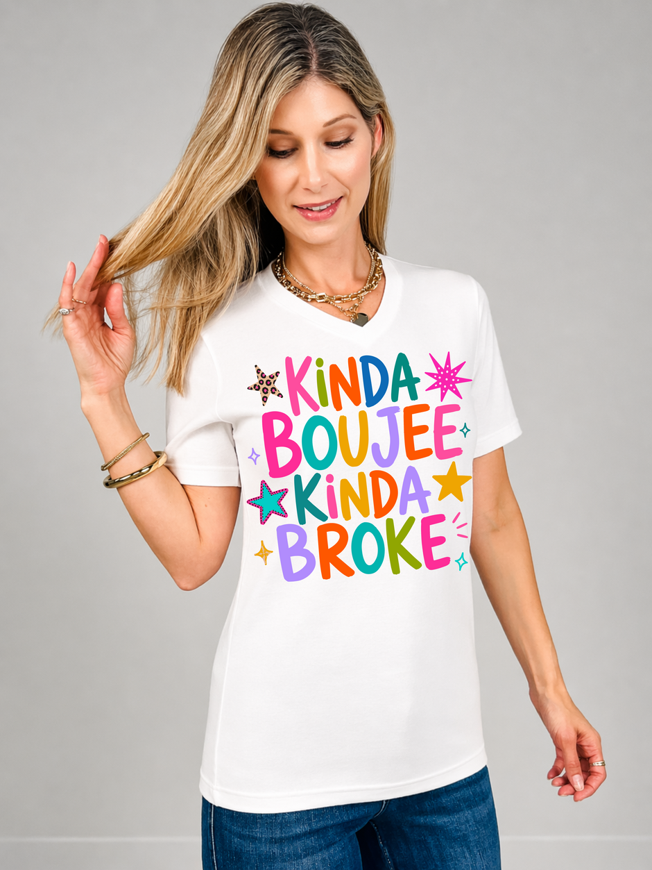 Kinda Boujee Kinda Broke Graphic Tee