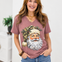 Woodlands Santa Camo Mauve V-Neck Tee