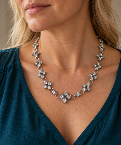 Fleur Necklace Diamond Bezel
