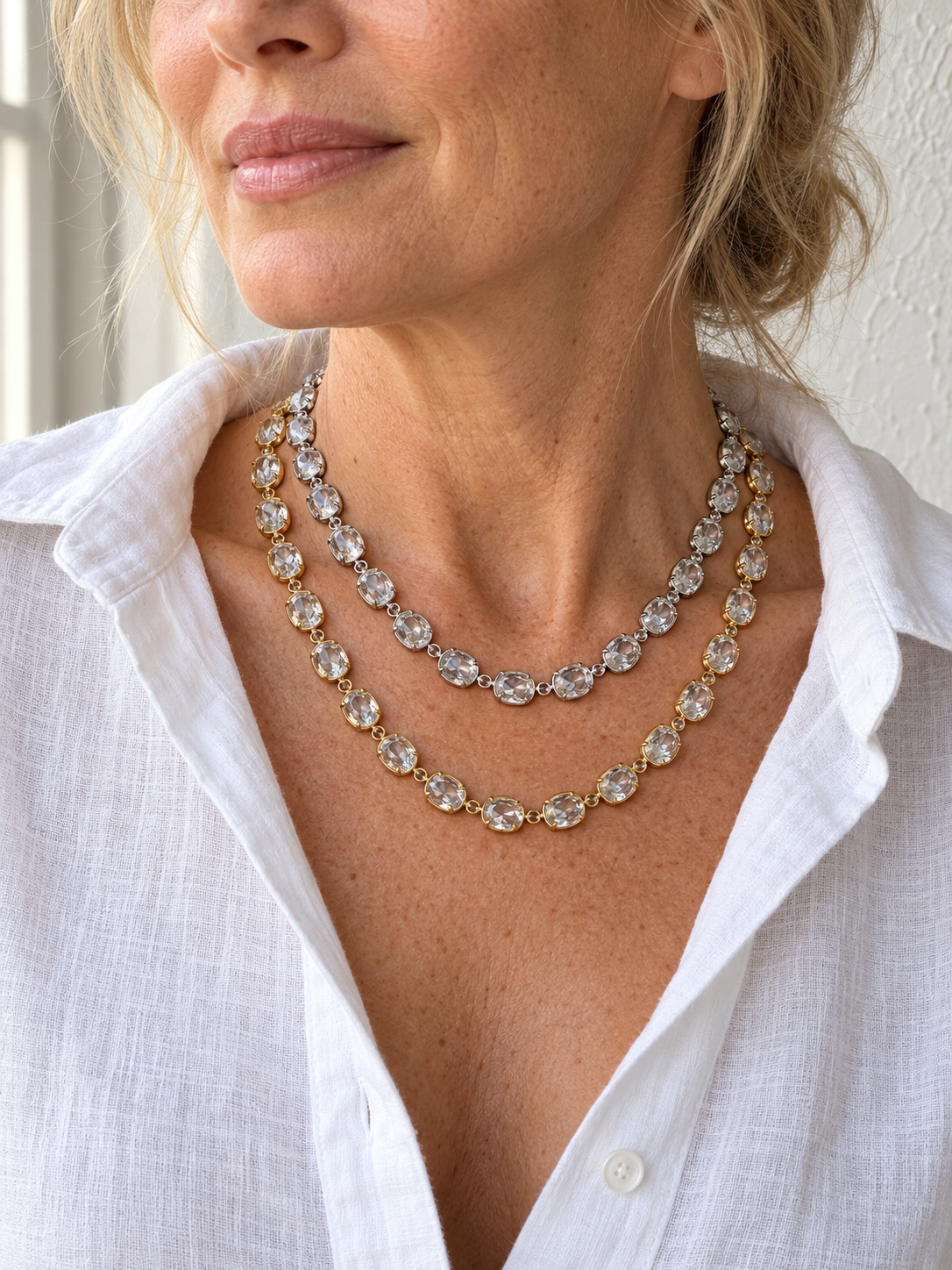 Emily Necklace with Clear Crystal