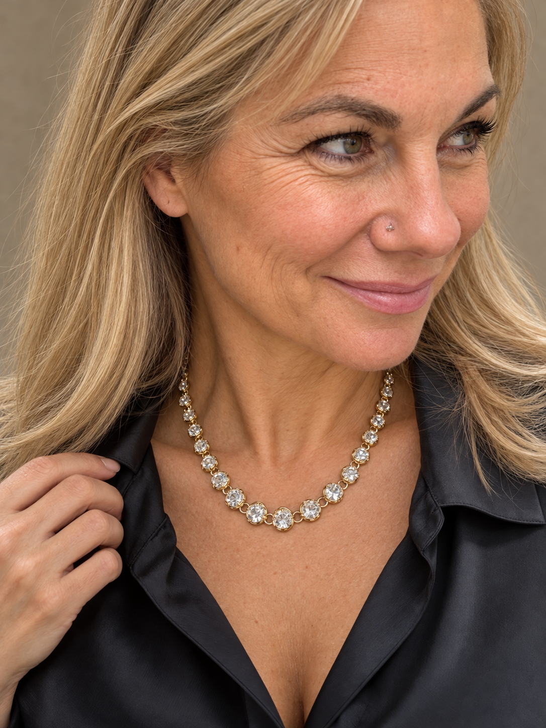 Diamond Necklace with Clear Crystle