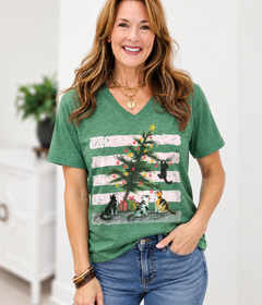 Christmas Tree Cat Crew Graphic