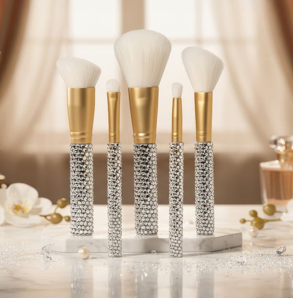 Genie 5 piece Diamond Brush Collection with Satin Case
