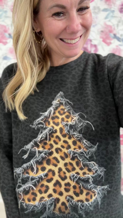 Leopard Inside Out Tree Sweatshirt