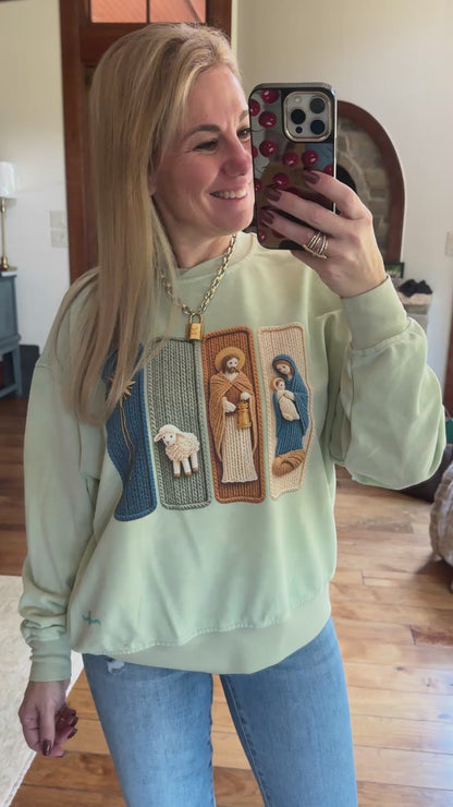 Mineral Wash Custom Yarn Nativity Graphic