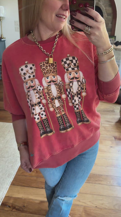 Mineral Wash Custom Painted 3 Nutcracker Graphic