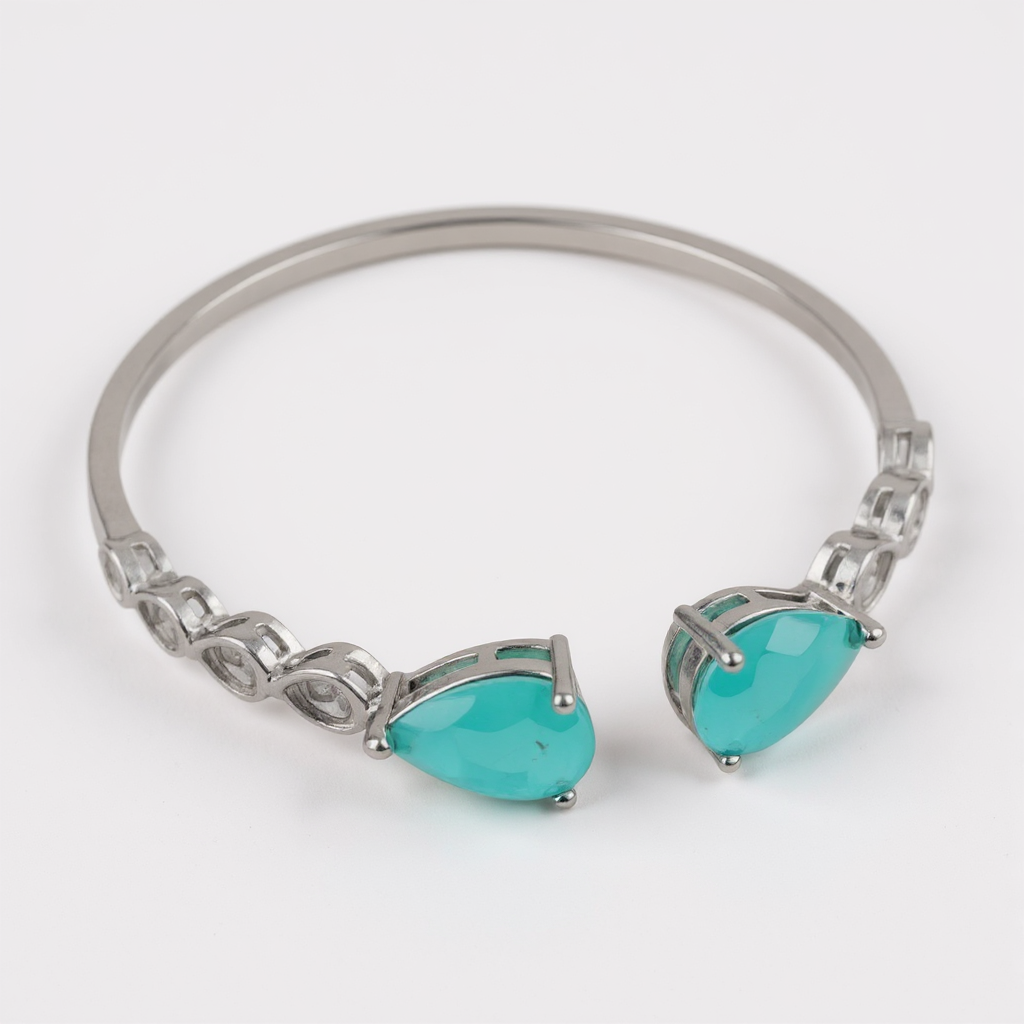 Big Water Drop Fusion Stone CZ Adjustable Bracelet