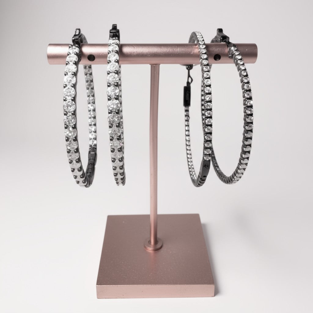 Gunmetal 50MM Inside Out Hoop Earrings