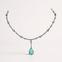 Black Copper Chain with Drop Water Green AAA CZ Pendant