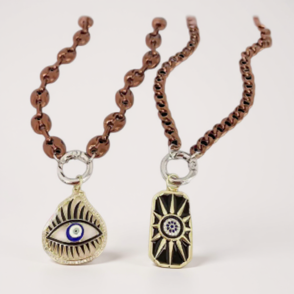 Cocoa Eye Pendant Necklace