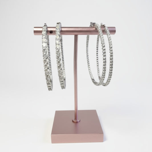 Silver 50MM Inside Out Hoop Earrings