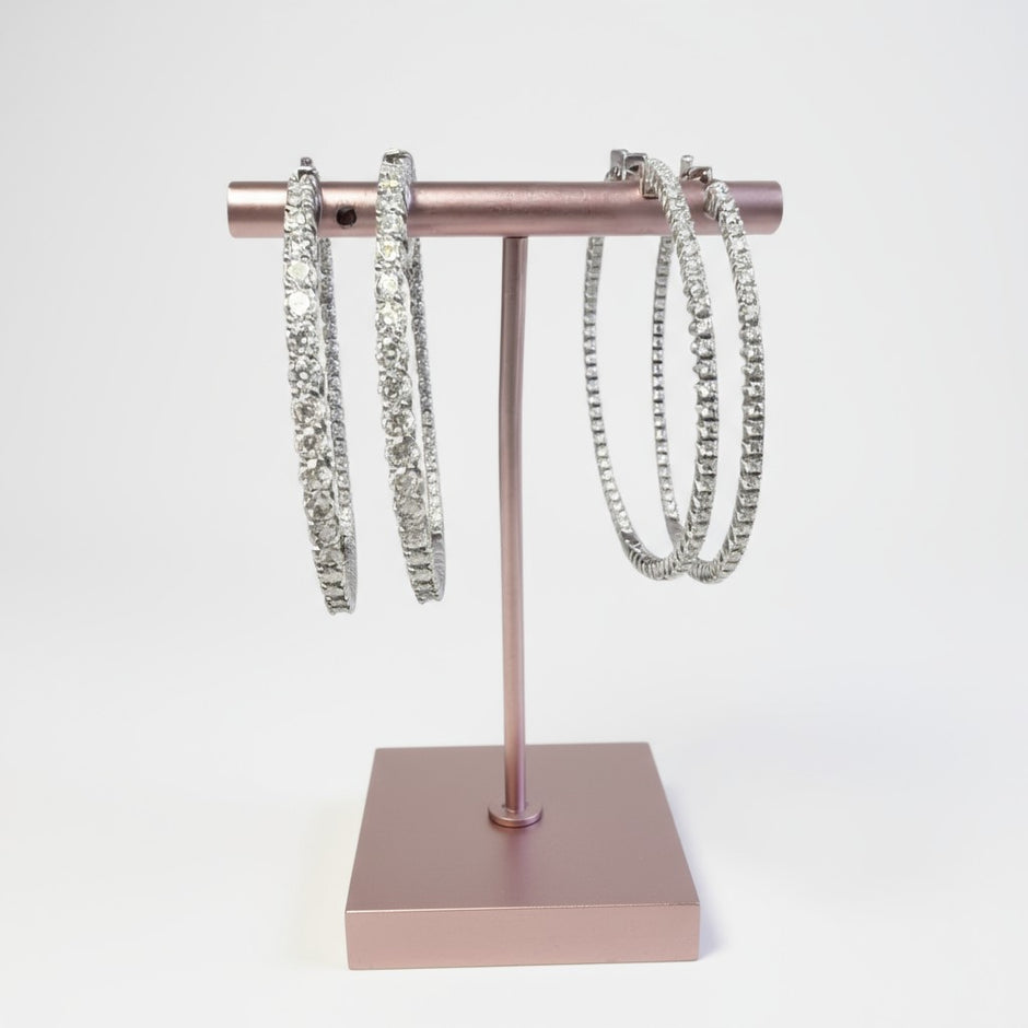Silver 50MM Inside Out Hoop Earrings