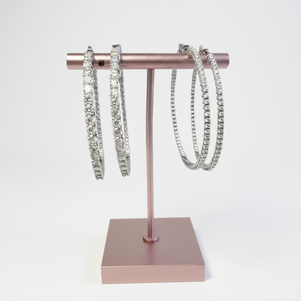 Silver 50MM Inside Out Hoop Earrings