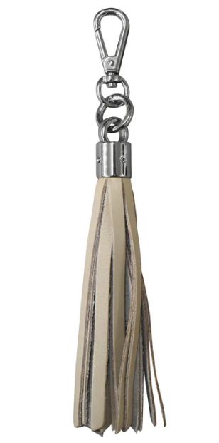 Leather Tassel Keychain-Stone