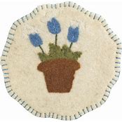 Mud Pie Felted Blue Floral Trivet