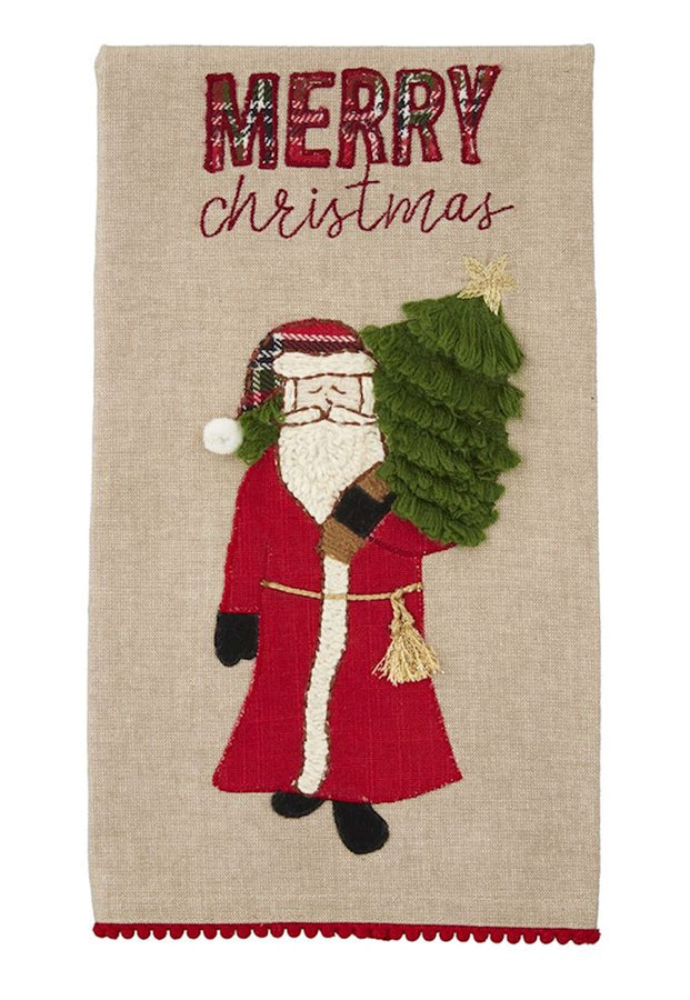 Christmas Embroidered Tea Towel