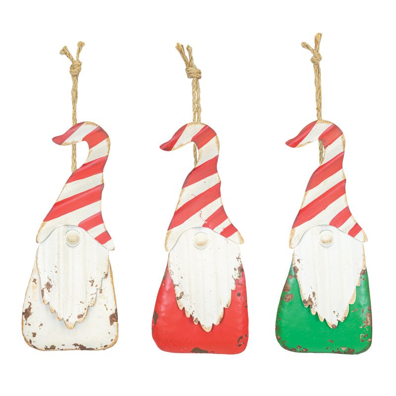 WEATHERED CHRISTMAS GNOME HANGER 3 ASST.