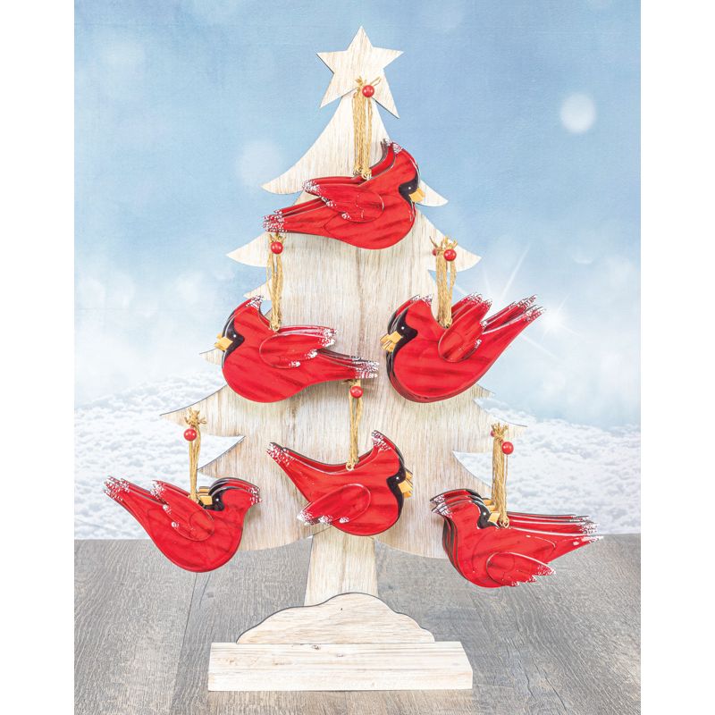 CARDINAL ORNAMENT SET OF 6