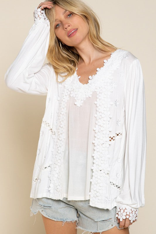 Floral Embroidery Woven Top