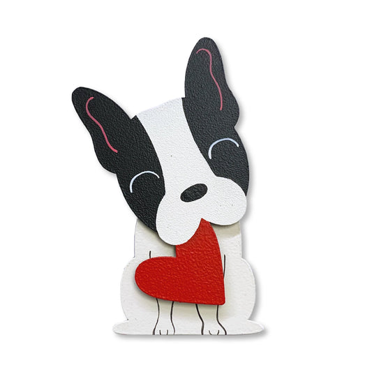 French Bulldog w/ Heart Magnet S/2