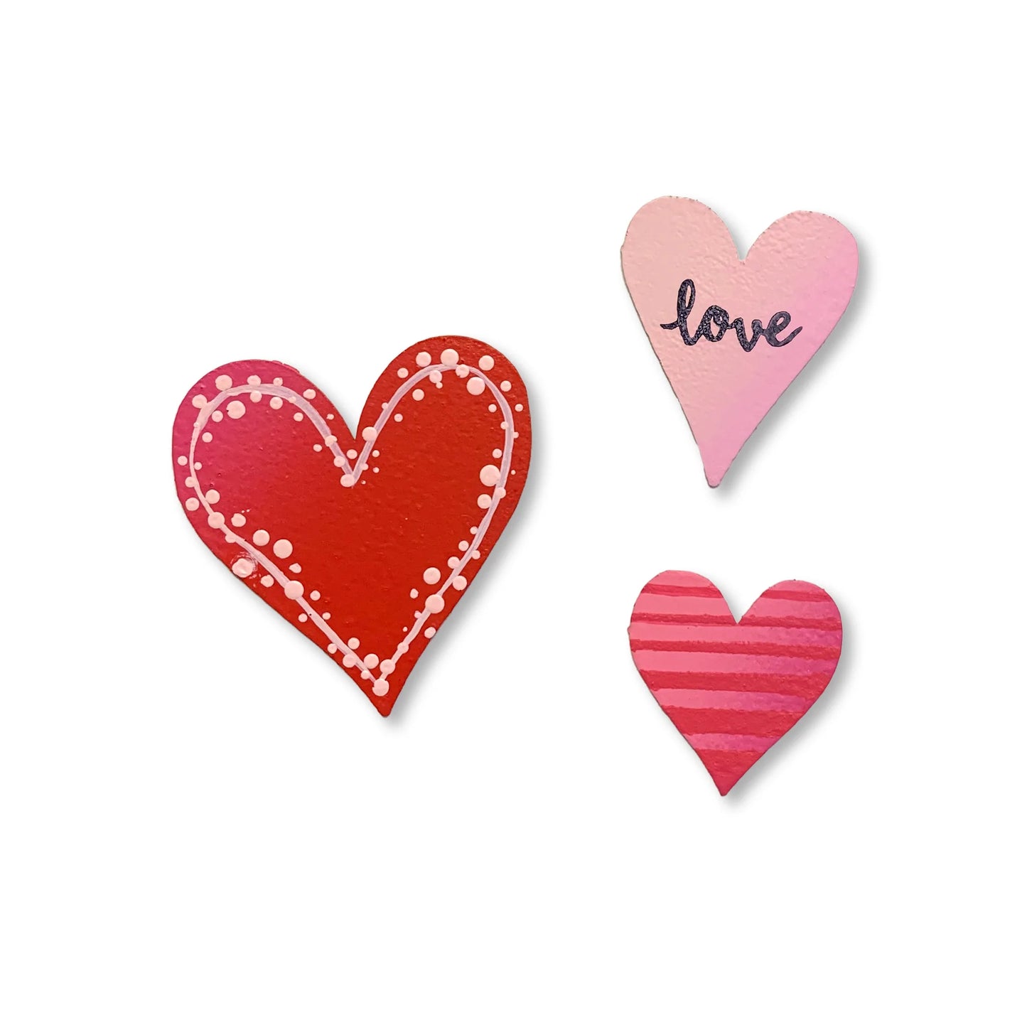 Heart Magnets w/ "Love" S/3