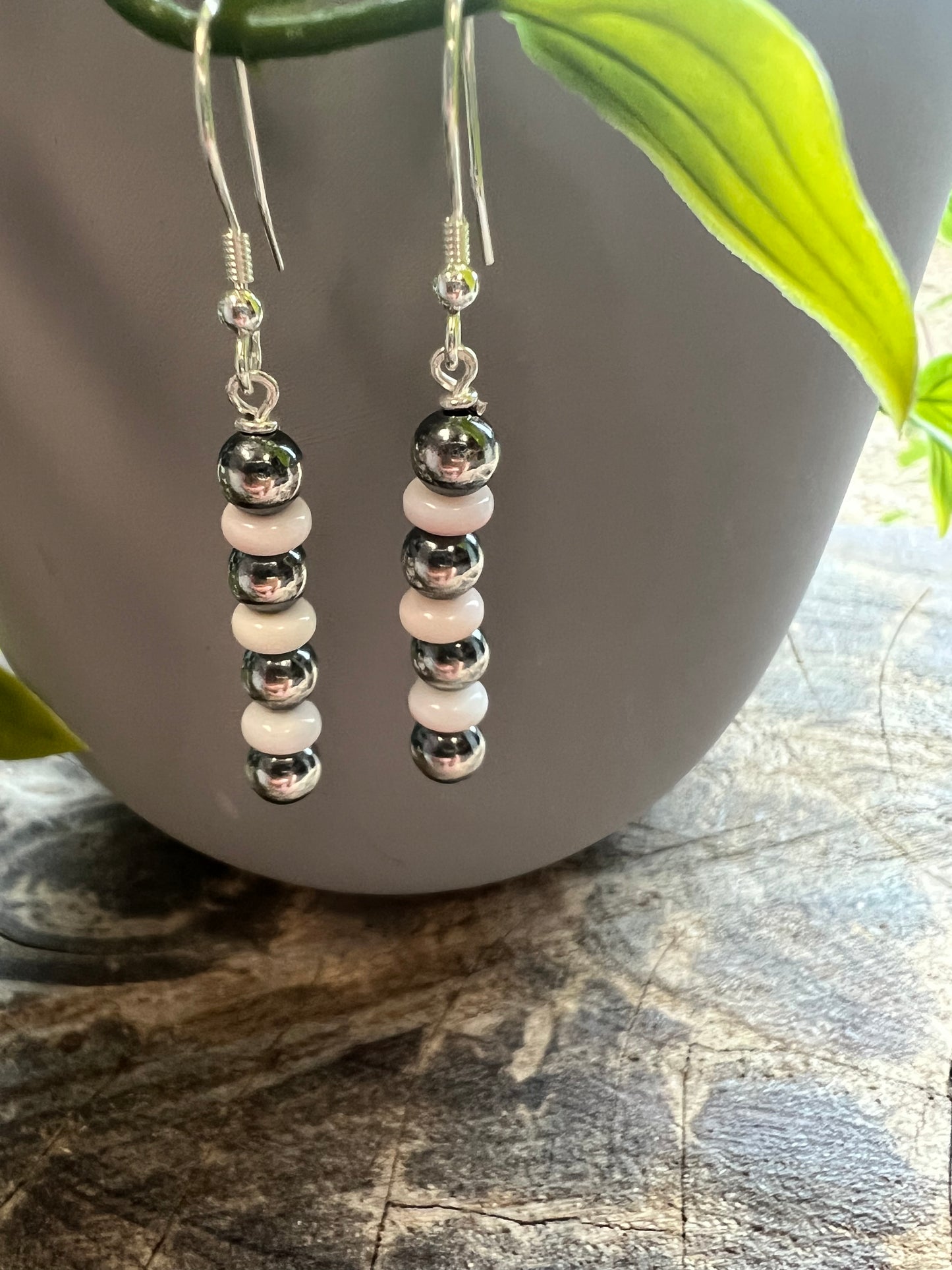 Mason Lee Pink Conch and Navajo Pearl Dangle Earring