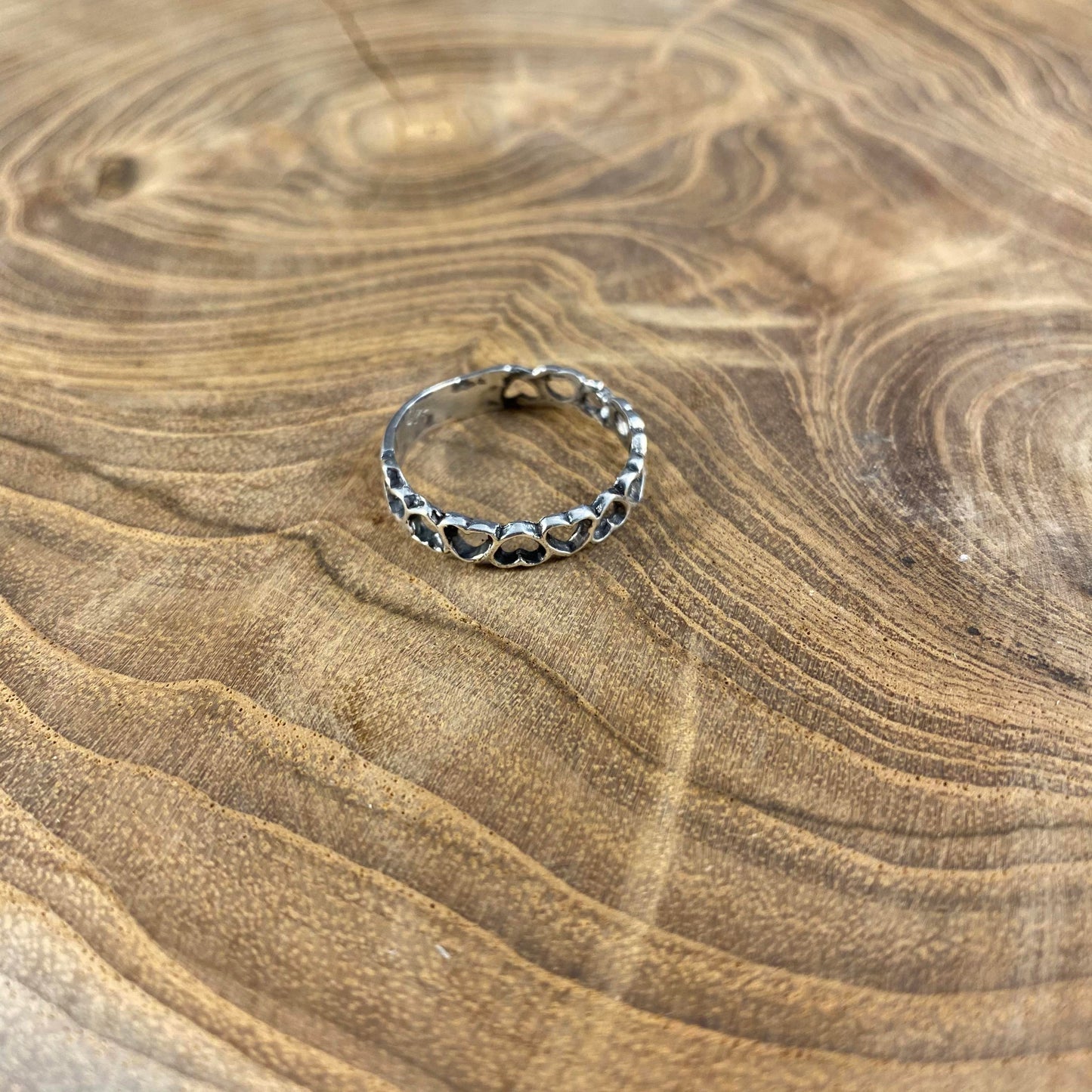 Sterling Silver Heart Eternity Band