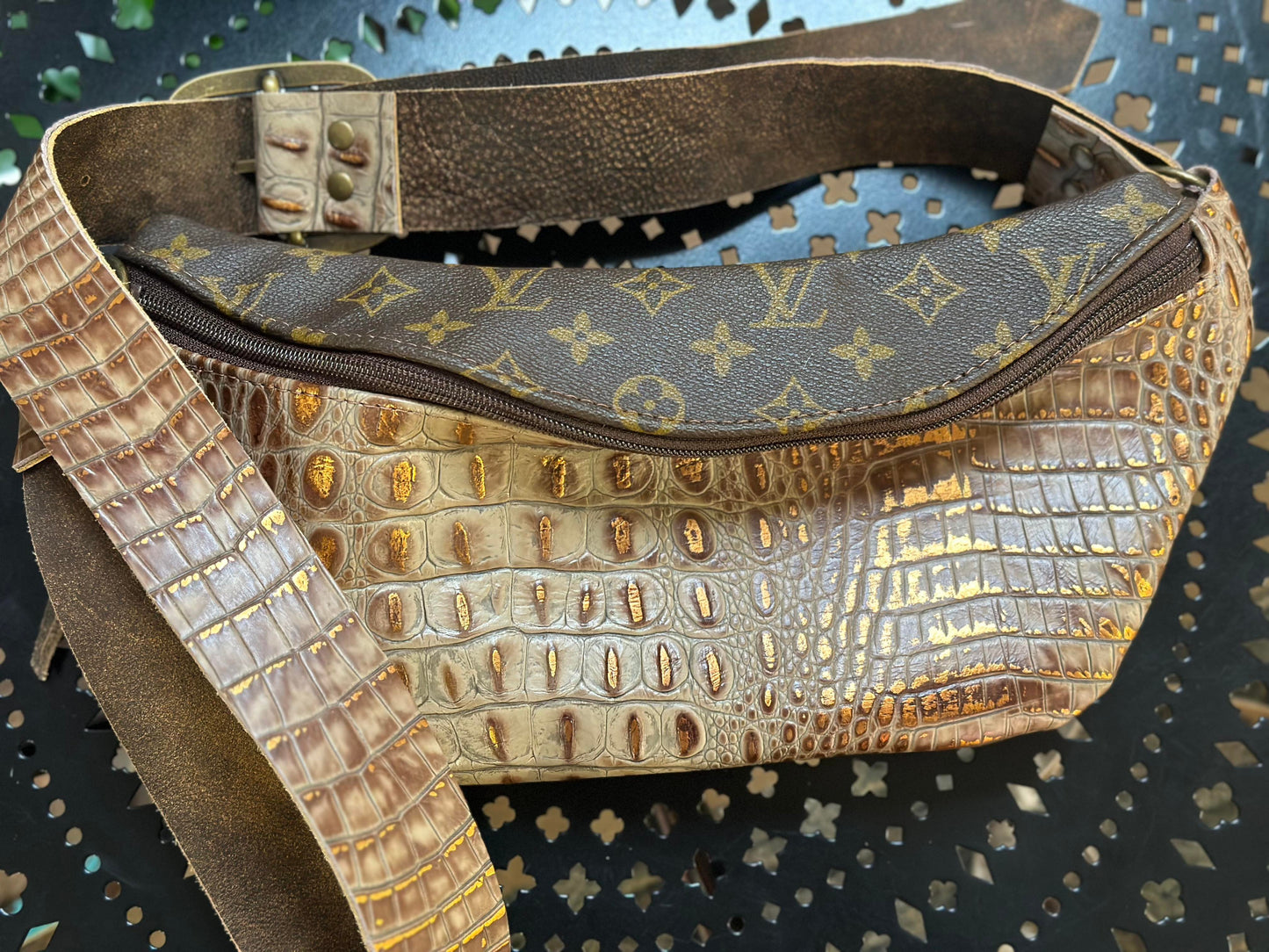 Golden Croc LV Top Bum Bag