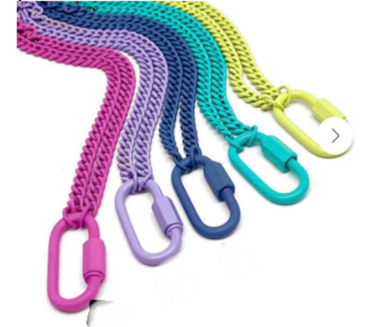 Enamel Cuban Chain with Carabiner