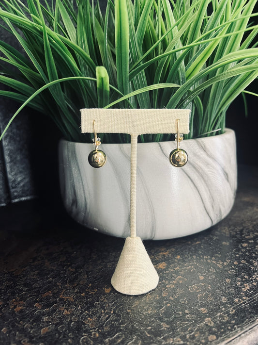 Gold Ball Earring