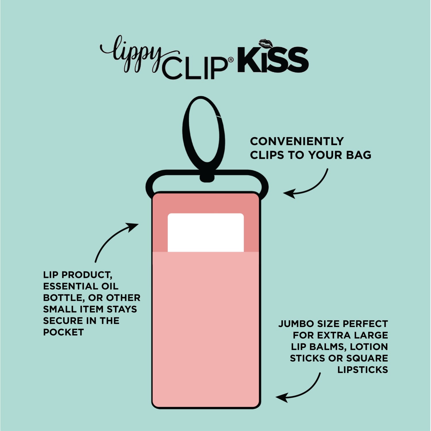 Tie Dye LippyClipKISS for larger lip balms, essential oil rollers, and more