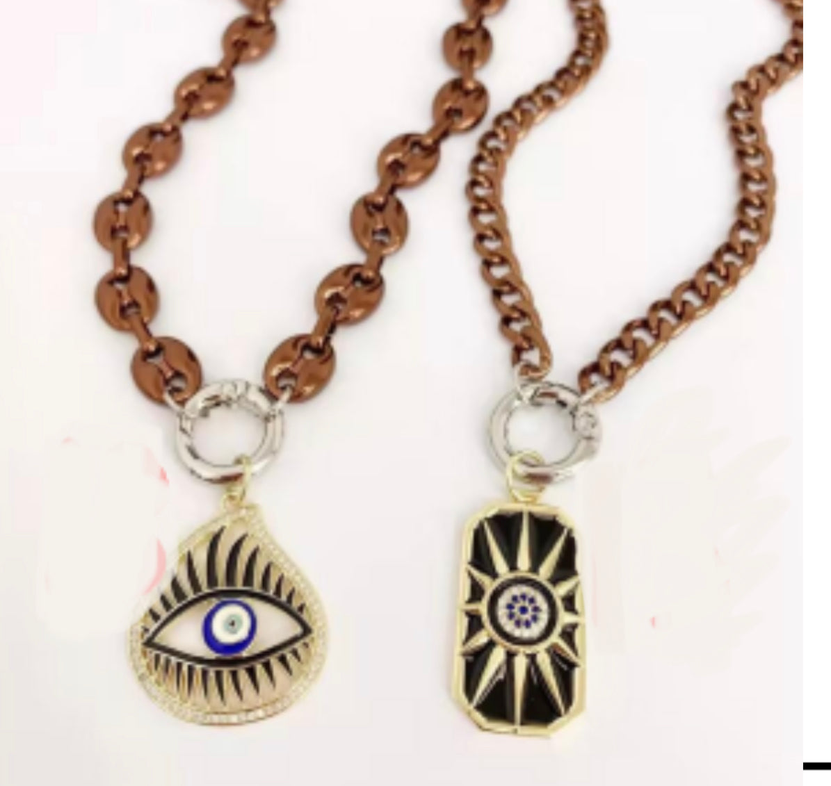 Cocoa Eye Pendant Necklace